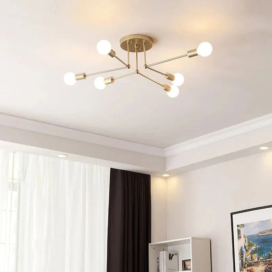 Nordic iron right angle ceiling lamp modern bedroom study black/white/Gold lamp simple living room ceiling lamp by Zhongsan | Souqify