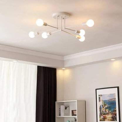 Nordic iron right angle ceiling lamp modern bedroom study black/white/Gold lamp simple living room ceiling lamp by Zhongsan | Souqify