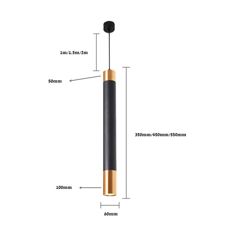 Nordic LED Ac220v 7w 12W Pendant Lamp Long Tube Decoration Cylinder Pipe Light Lamp Light Living Room Kitchen Modern by Zhongsan | Souqify