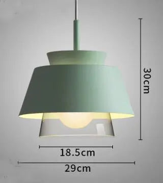 Nordic Macaron hanging pendant lights modern wrought iron colorful Frosted lampshades restaurant cafe aisle bar glass droplight by Zhongsan | Souqify