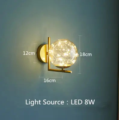 Nordic magic bean wall lamp bedroom bedside lamp warm romantic light luxury living room starry background wall lamp by Zhongsan | Souqify