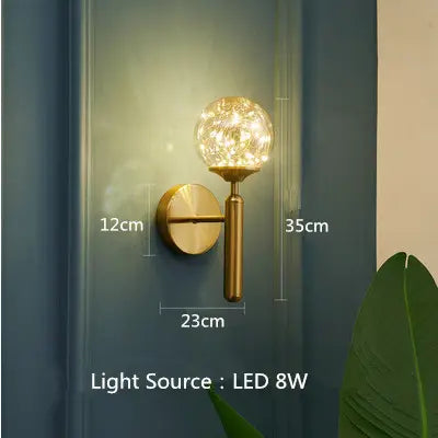 Nordic magic bean wall lamp bedroom bedside lamp warm romantic light luxury living room starry background wall lamp by Zhongsan | Souqify