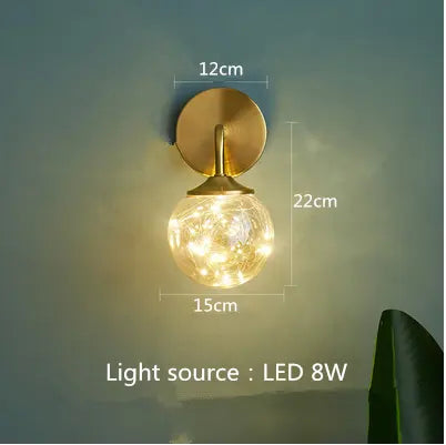 Nordic magic bean wall lamp bedroom bedside lamp warm romantic light luxury living room starry background wall lamp by Zhongsan | Souqify