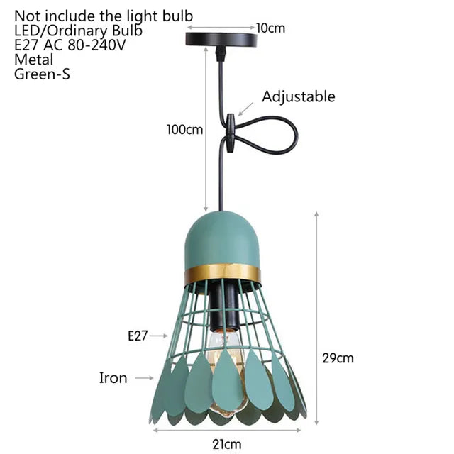 Nordic minimalist creative wrought iron badminton restaurant loft pendant light bar table bedroom bedside balcony fixture by Zhongsan | Souqify