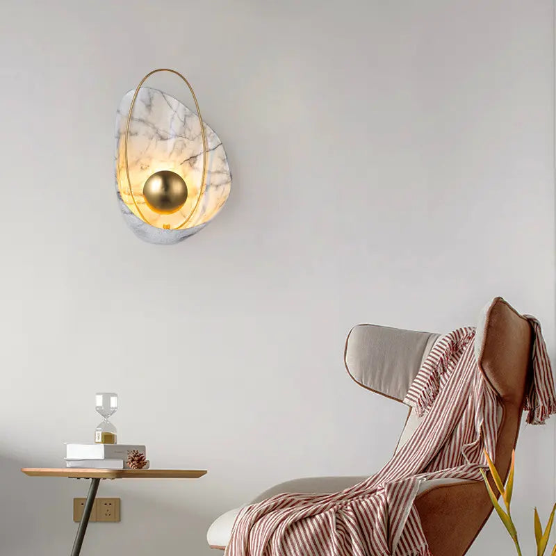 Nordic minimalist shell light luxury bedroom bedside living room decoration wall lamp designer background wall lamp by Zhongsan | Souqify