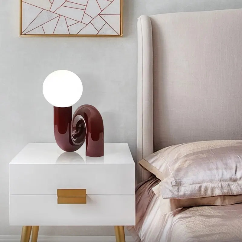 Nordic Modern Bedroom Desk Lamp Simple Creative Living Room Sample Room Hotel Children's room Resin Bed Decoration Table Lamp by Zhongsan | Souqify