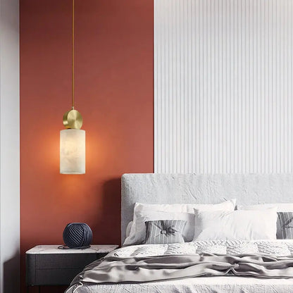 Nordic Modern Copper Marble Light Luxury Pendant Light For Bedroom Restaurant Bedside Lamp Creative Simple Small Chandelier by Zhongsan | Souqify