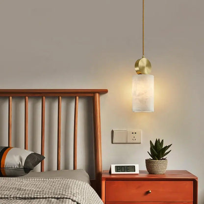 Nordic Modern Copper Marble Light Luxury Pendant Light For Bedroom Restaurant Bedside Lamp Creative Simple Small Chandelier by Zhongsan | Souqify