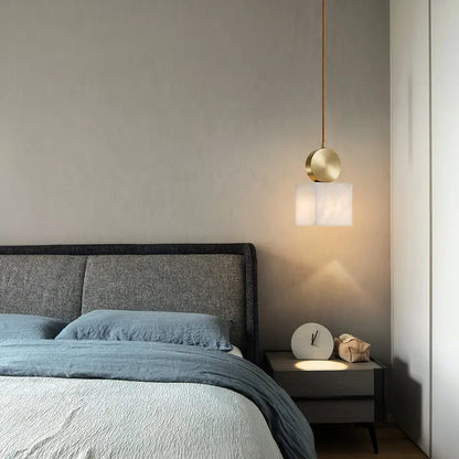 Nordic Modern Copper Marble Light Luxury Pendant Light For Bedroom Restaurant Bedside Lamp Creative Simple Small Chandelier by Zhongsan | Souqify