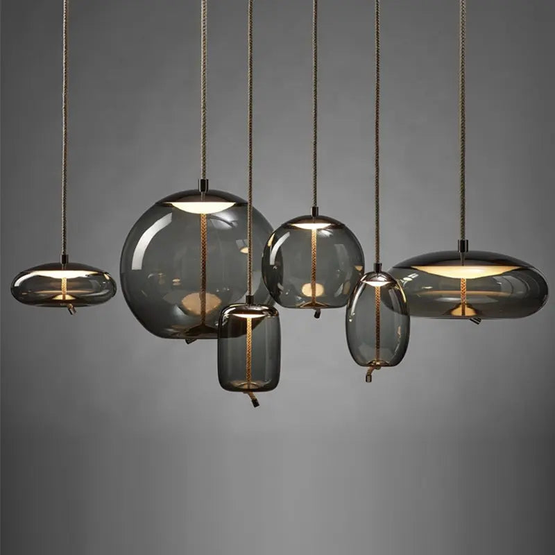 Nordic Modern Globe Industrial Decor LED Lighting Fixtures For Kitchen Restaurant Hanging Pendant Light Glass Chandelier by Zhongsan | Souqify