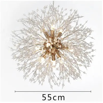 Nordic modern light luxury dandelion chandelier restaurant lighting living room master bedroom creative crystal lighting by Zhongsan | Souqify