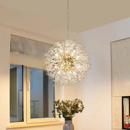 Nordic modern light luxury dandelion chandelier restaurant lighting living room master bedroom creative crystal lighting by Zhongsan | Souqify