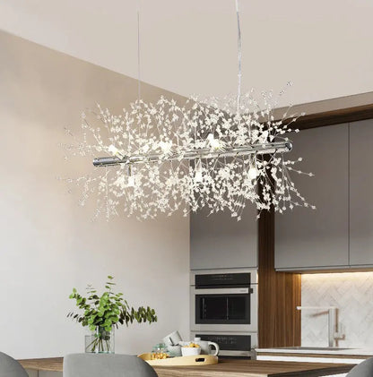 Nordic modern light luxury dandelion chandelier restaurant lighting living room master bedroom creative crystal lighting by Zhongsan | Souqify