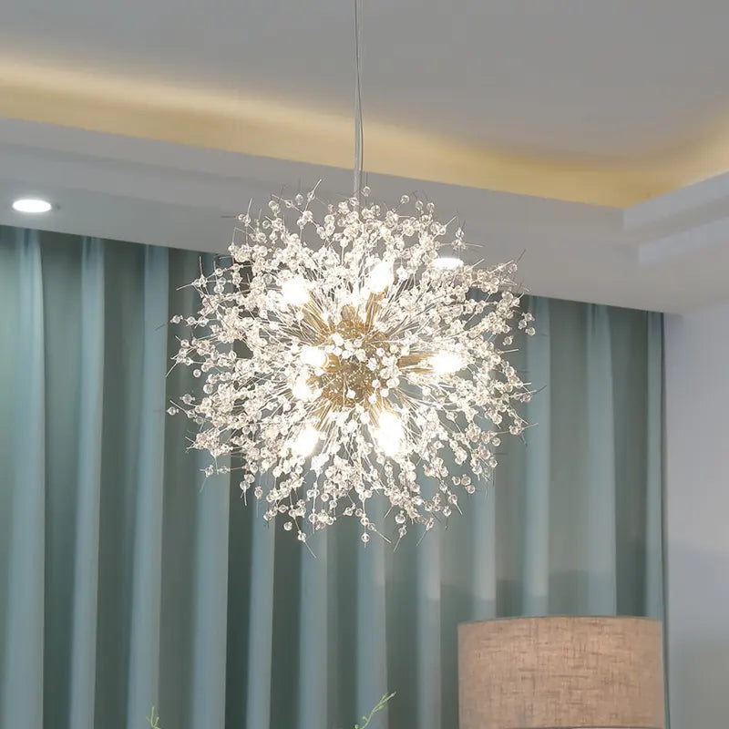 Nordic modern light luxury dandelion chandelier restaurant lighting living room master bedroom creative crystal lighting by Zhongsan | Souqify