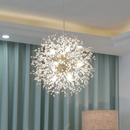 Nordic modern light luxury dandelion chandelier restaurant lighting living room master bedroom creative crystal lighting by Zhongsan | Souqify