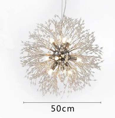 Nordic modern light luxury dandelion chandelier restaurant lighting living room master bedroom creative crystal lighting by Zhongsan | Souqify