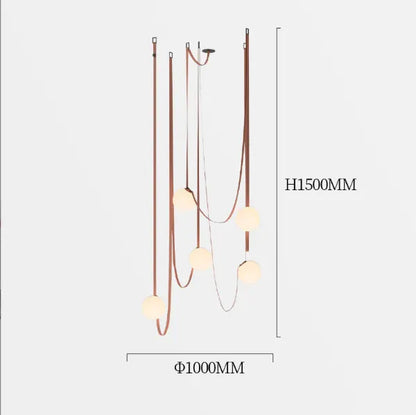 Nordic modern minimalist duplex building lotf stairwell wabi-sabi style designer villa belt living room dining room chandelier by Zhongsan | Souqify