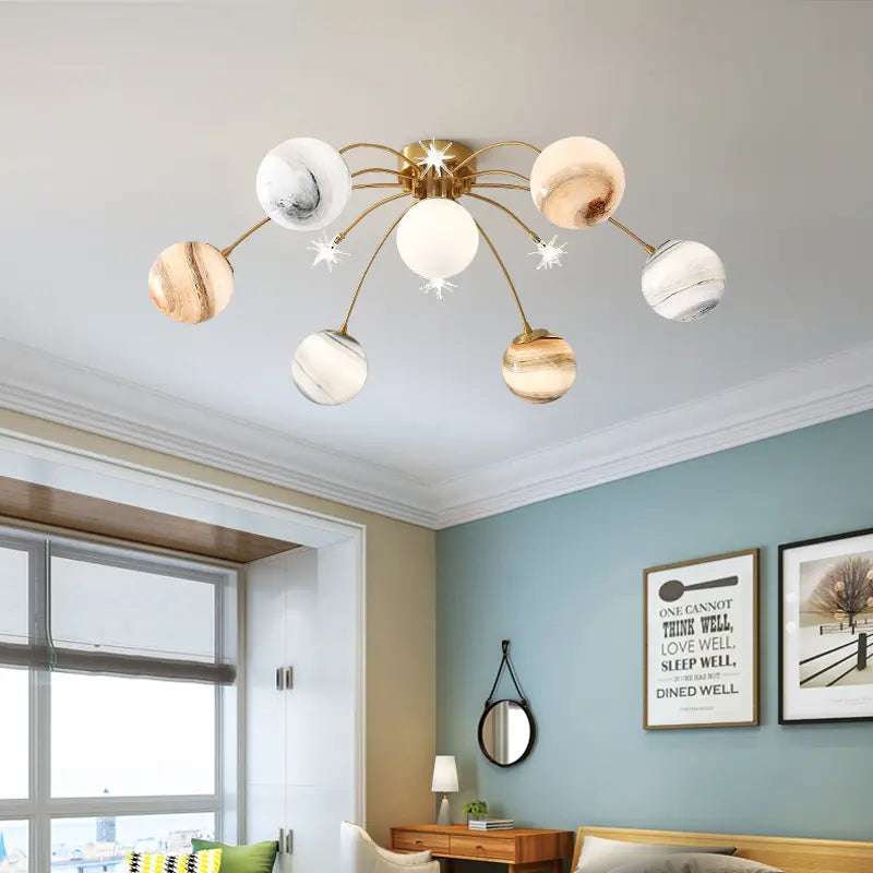 Nordic modern planet lamp wandering earth glass lamp simple space children's room bedroom room ceiling lamp by Zhongsan | Souqify