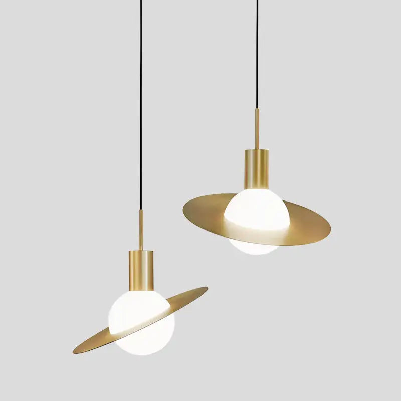 Nordic personality copper glass ball chandelier simple creative dining room living room bedroom head of bed designer by Zhongsan | Souqify
