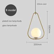 Nordic postmodern simple chandelier living room creative personality glass ball dining room bedroom bedside small chandelier by Zhongsan | Souqify