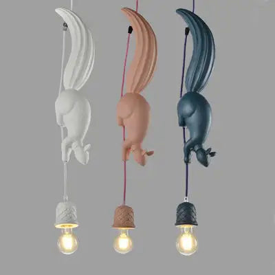 Nordic Resin Squirrel Led Pendant Lights Modern Industrial Hanging Animal Lamp for Children's Room Kitchen Loft Decor Fixtures by Zhongsan | Souqify