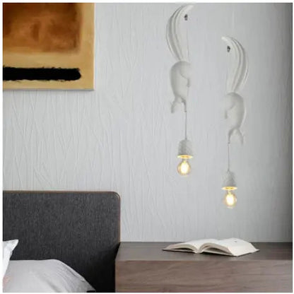 Nordic Resin Squirrel Led Pendant Lights Modern Industrial Hanging Animal Lamp for Children's Room Kitchen Loft Decor Fixtures by Zhongsan | Souqify