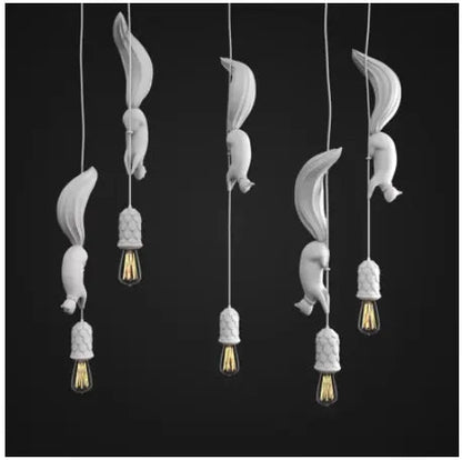 Nordic Resin Squirrel Led Pendant Lights Modern Industrial Hanging Animal Lamp for Children's Room Kitchen Loft Decor Fixtures by Zhongsan | Souqify