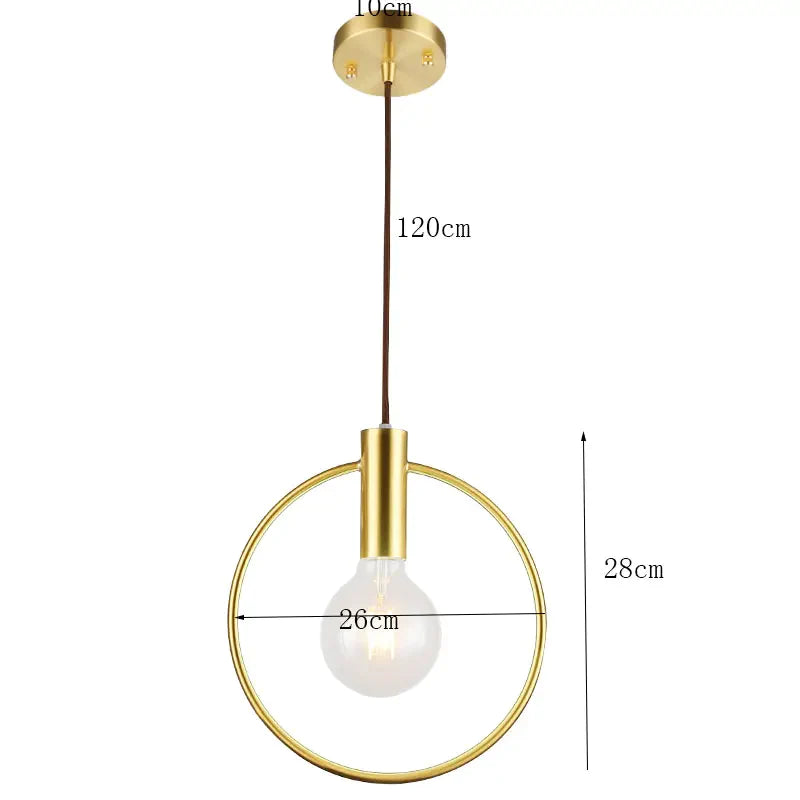 Nordic restaurant brass chandelier bar counter chandelier simple bedroom bedside balcony study room lamps by Zhongsan | Souqify