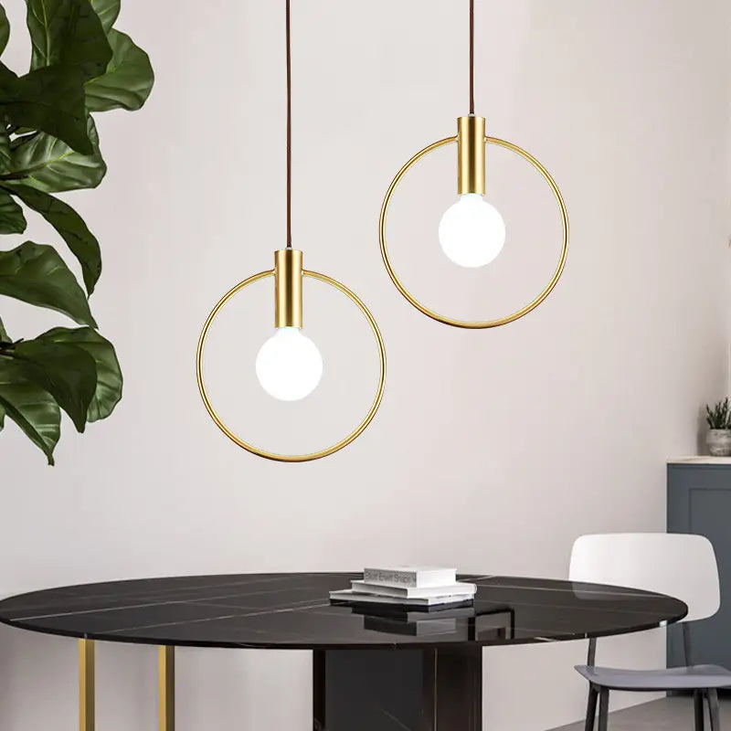Nordic restaurant brass chandelier bar counter chandelier simple bedroom bedside balcony study room lamps by Zhongsan | Souqify