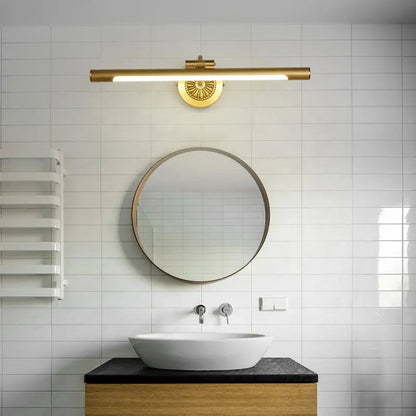 Nordic Retro Copper Mirror LED Headlight Mirror Cabinet Bathroom Light Vanity Wall Lamp Simple Toilet Makeup Lamp by Zhongsan | Souqify