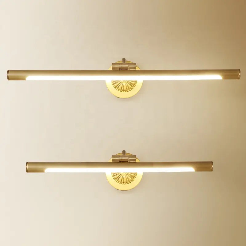 Nordic Retro Copper Mirror LED Headlight Mirror Cabinet Bathroom Light Vanity Wall Lamp Simple Toilet Makeup Lamp by Zhongsan | Souqify