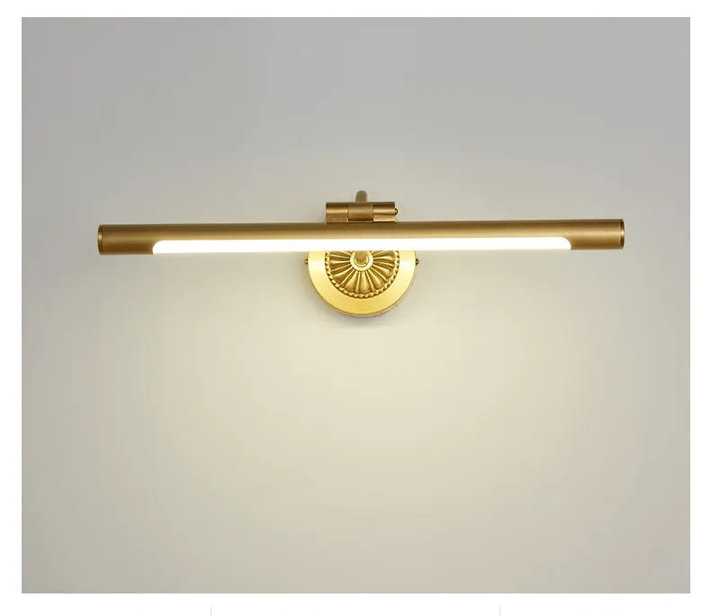 Nordic Retro Copper Mirror LED Headlight Mirror Cabinet Bathroom Light Vanity Wall Lamp Simple Toilet Makeup Lamp by Zhongsan | Souqify