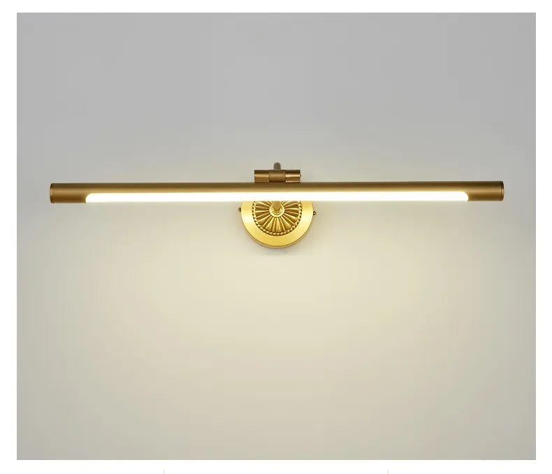 Nordic Retro Copper Mirror LED Headlight Mirror Cabinet Bathroom Light Vanity Wall Lamp Simple Toilet Makeup Lamp by Zhongsan | Souqify