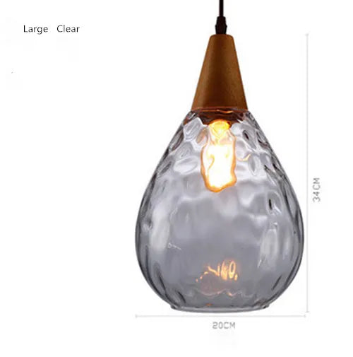 Nordic solid wood glass chandelier Modern style bedside bar dining room glass chandelier by Zhongsan | Souqify