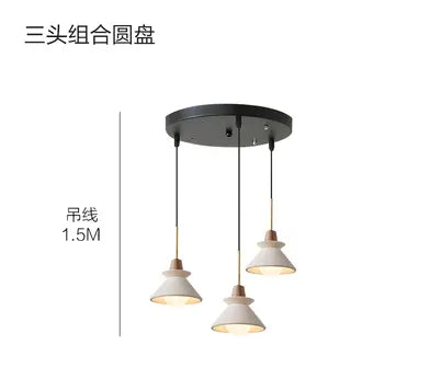 Nordic white cement bedside chandelier creative personality art model room living room restaurant hotel bar small chandelier by Zhongsan | Souqify