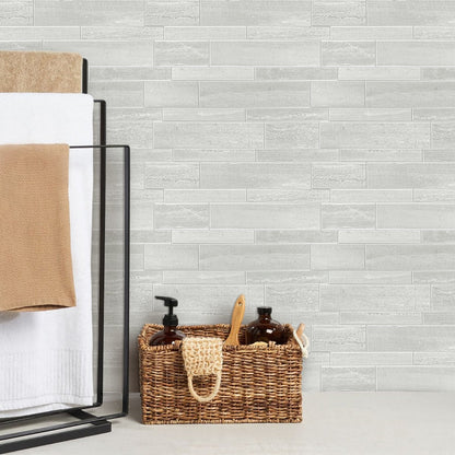 Oblong Grey Marble Composite Wall Tiles by Vivid Tiles | Souqify