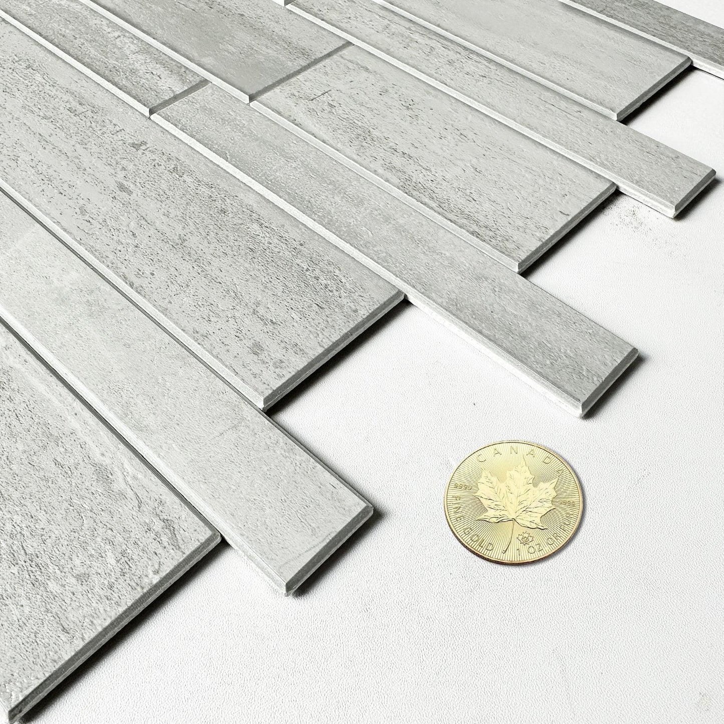 Oblong Grey Marble Composite Wall Tiles by Vivid Tiles | Souqify