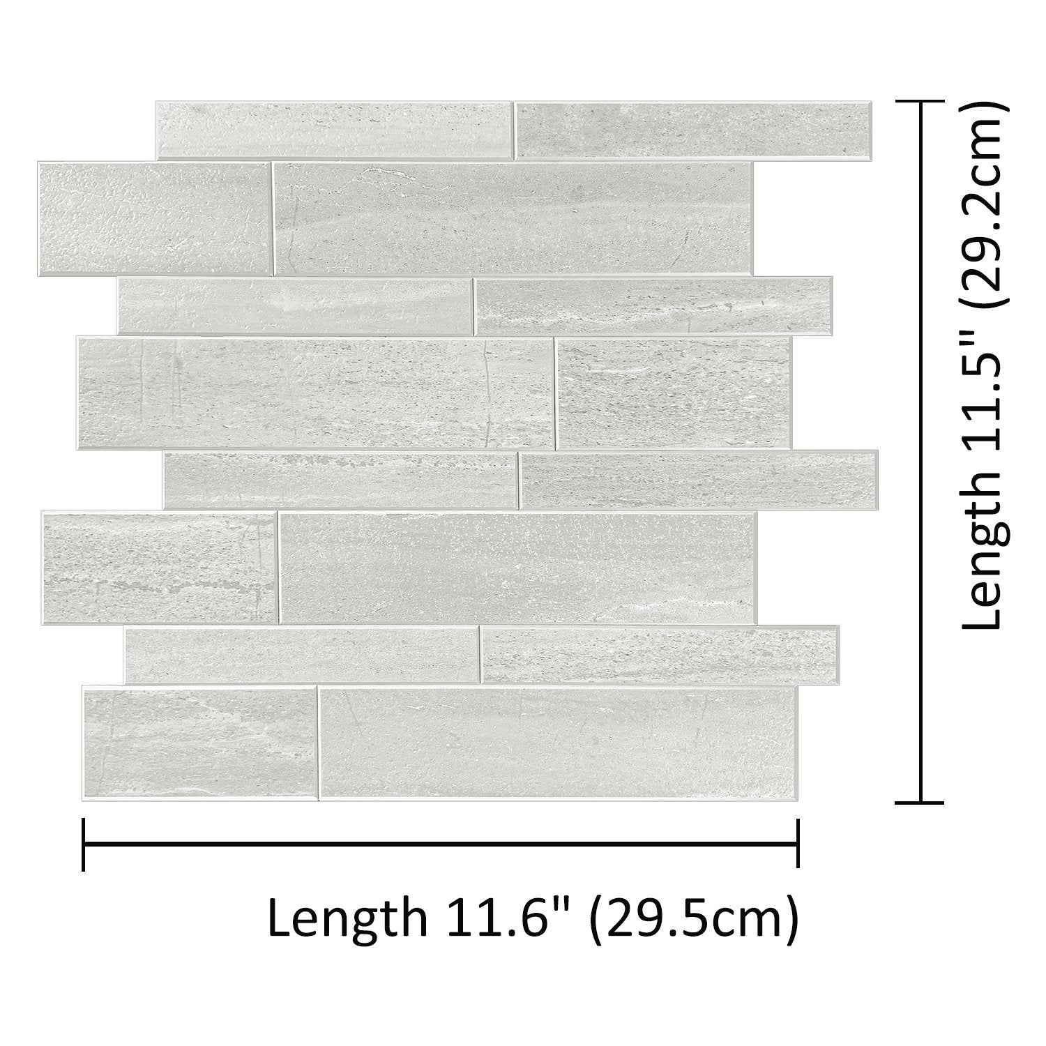 Oblong Grey Marble Composite Wall Tiles by Vivid Tiles | Souqify
