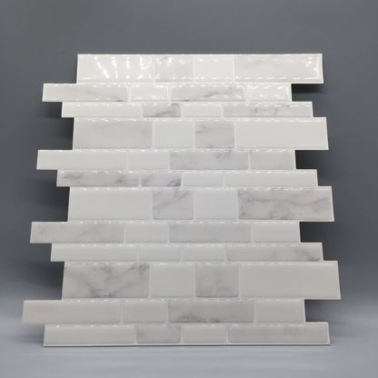 Oblong Preminum White Marble Vinyl Wall Tiles by Vivid Tiles | Souqify