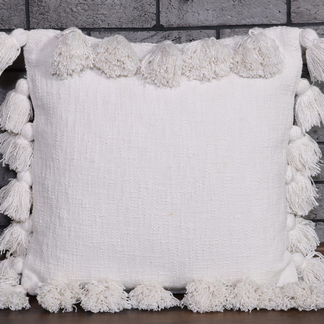 Osga White Throw Cushion 45 x 45 cm by Luv Saffron | Souqify