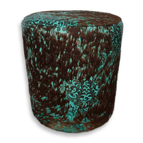 Ottoman Round Distressed Floral Turquoise-brown Home Interior Decor by Dinkids Furniture Trading L.L.C. | Souqify