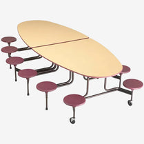 Oval Mobile Folding Cafeteria Tables by Treejar | Souqify