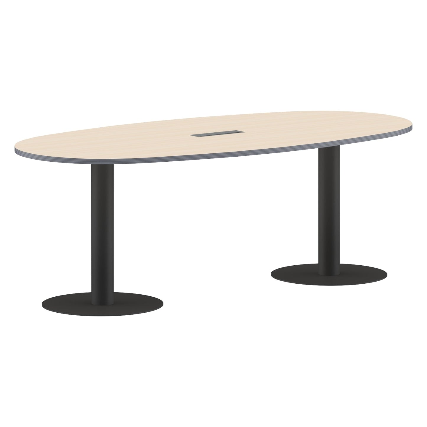 OVAL SHAPE MEETING TABLE, MADE IN E1 LAMINATE CHIPBOPARD, WITH METAL LEGS by Treejar | Souqify