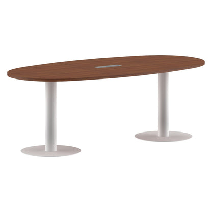 OVAL SHAPE MEETING TABLE, MADE IN E1 LAMINATE CHIPBOPARD, WITH METAL LEGS by Treejar | Souqify