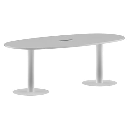 OVAL SHAPE MEETING TABLE, MADE IN E1 LAMINATE CHIPBOPARD, WITH METAL LEGS by Treejar | Souqify