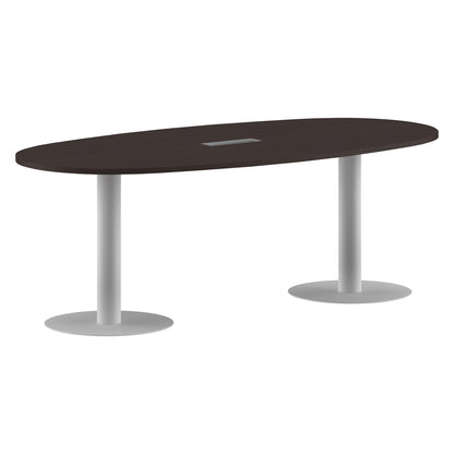 OVAL SHAPE MEETING TABLE, MADE IN E1 LAMINATE CHIPBOPARD, WITH METAL LEGS by Treejar | Souqify