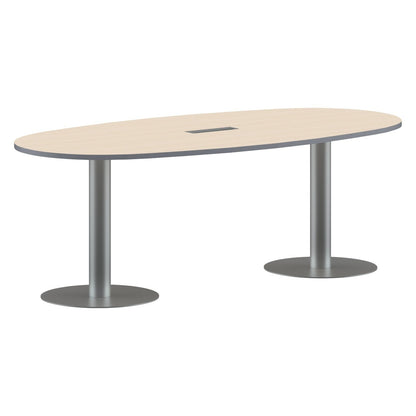 OVAL SHAPE MEETING TABLE, MADE IN E1 LAMINATE CHIPBOPARD, WITH METAL LEGS by Treejar | Souqify