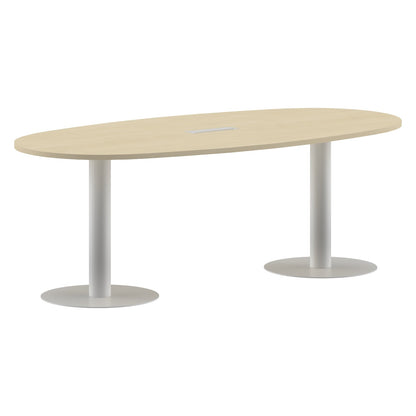 OVAL SHAPE MEETING TABLE, MADE IN E1 LAMINATE CHIPBOPARD, WITH METAL LEGS by Treejar | Souqify