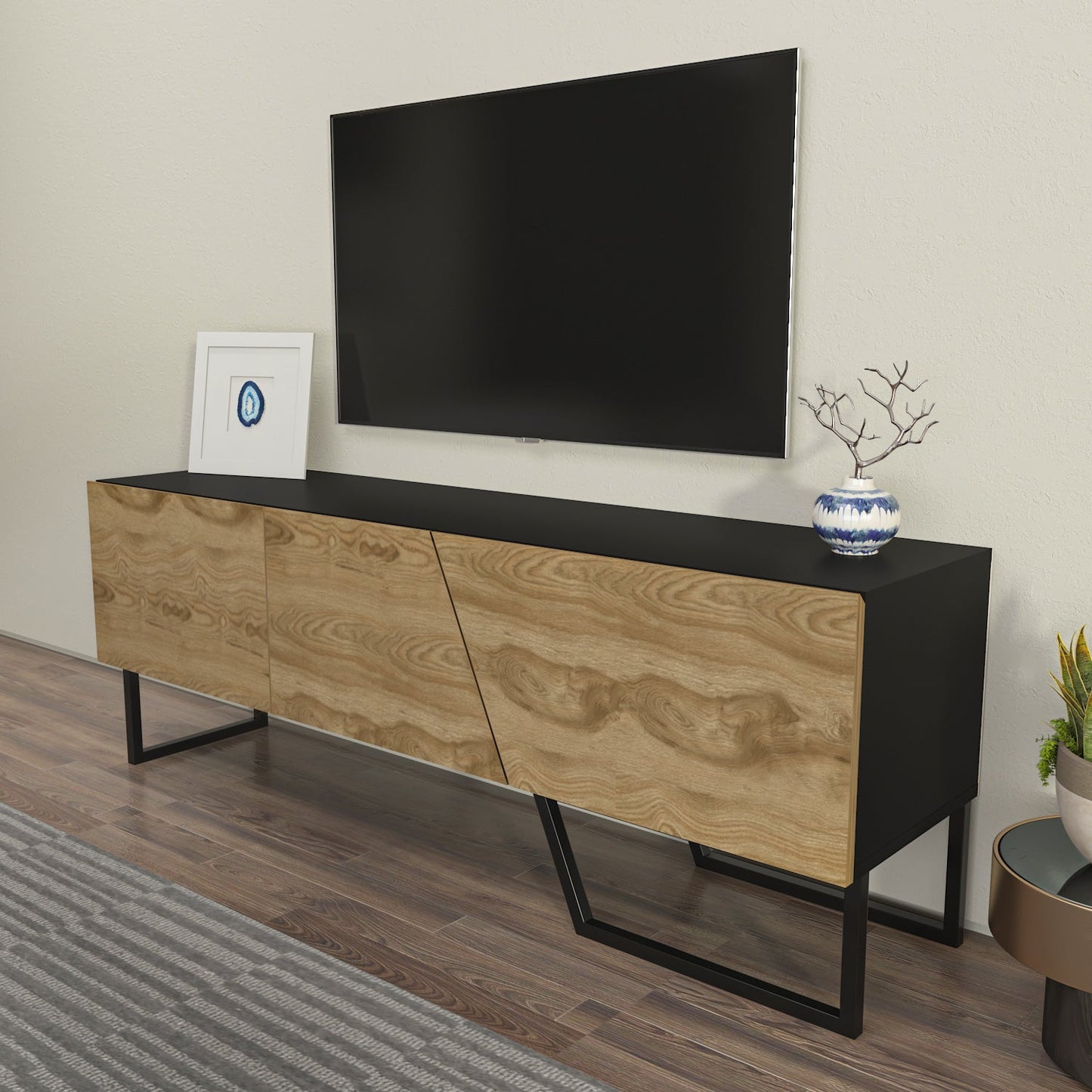 Parla TV Unit Black-Ud by DECOROTIKA | Souqify
