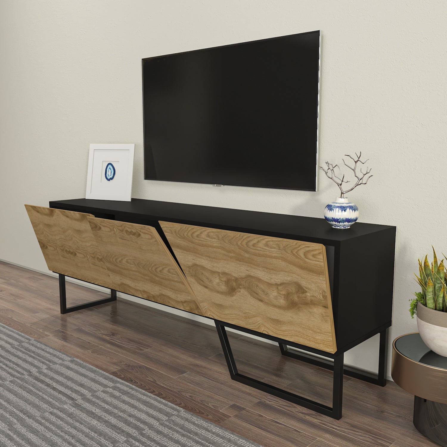 Parla TV Unit Black-Ud by DECOROTIKA | Souqify